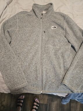 The North Face Heathered Light Gray Fleece Jacket